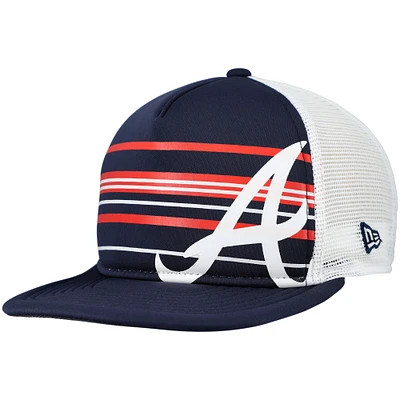 Casquette snapback A-Frame Trucker 9FIFTY bleu marine des Braves d'Atlanta pour homme de New Era