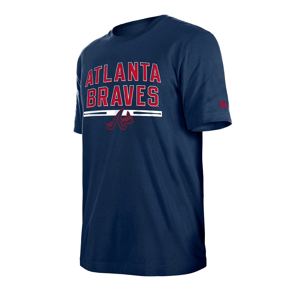 T-shirt d'entraînement au bâton New Era Atlanta Braves bleu marine pour homme