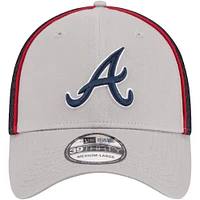 Men's New Era Navy Atlanta Braves Pipe 39THIRTY Flex Hat