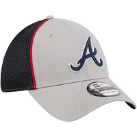 Men's New Era Navy Atlanta Braves Pipe 39THIRTY Flex Hat