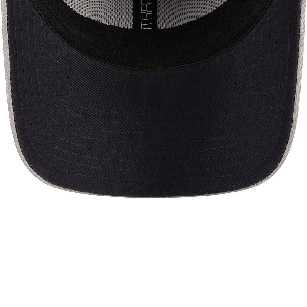 Men's New Era Navy Atlanta Braves Pipe 39THIRTY Flex Hat