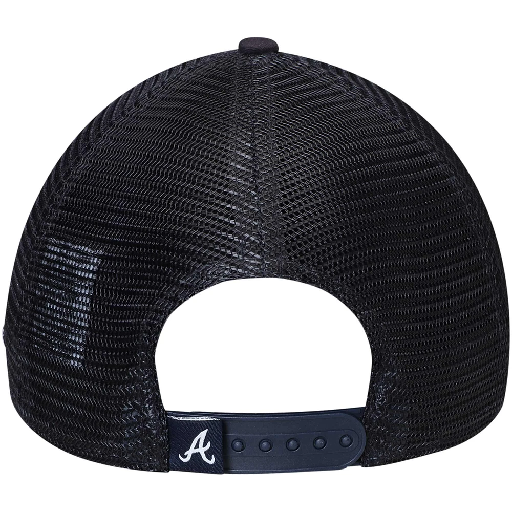 Men's New Era Navy Atlanta Braves Trucker 9FORTY Adjustable Snapback Hat