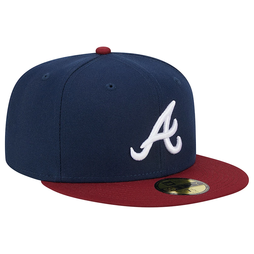 Men's New Era Navy Atlanta Braves Two-Tone Color Pack 59FIFTY Fitted Hat