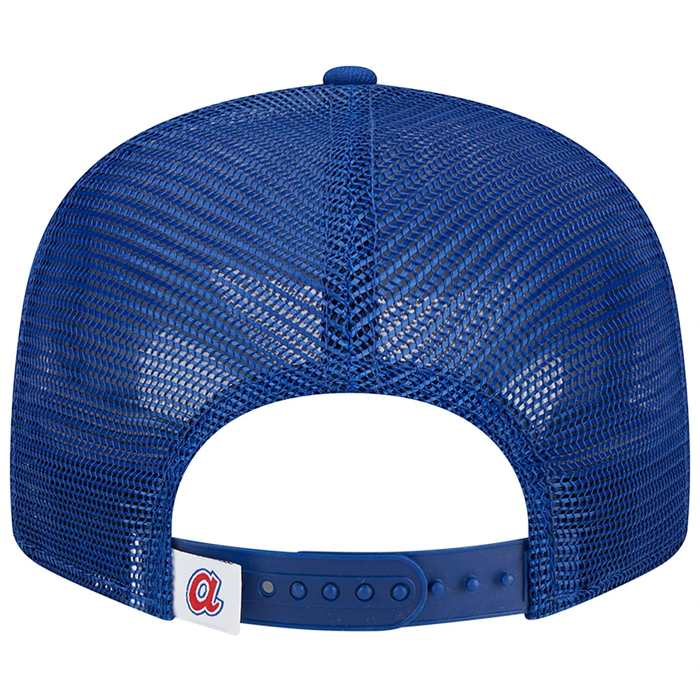 Casquette New Era Royal Atlanta Braves Cooperstown Collection Team Color Trucker 9FIFTY Snapback pour homme