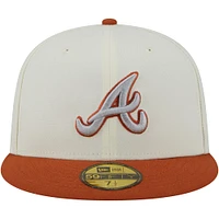 Men's New Era White/Orange Atlanta Braves Rustic 2-Tone 59FIFTY Fitted Hat
