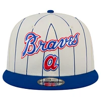 Men's New Era White Atlanta Braves Jersey Pinstripe 9FIFTY Snapback Hat