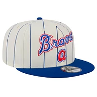 Men's New Era White Atlanta Braves Jersey Pinstripe 9FIFTY Snapback Hat