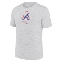 Men's Nike Ash Atlanta Braves Authentic Collection City Connect Velocity Performance T-Shirt