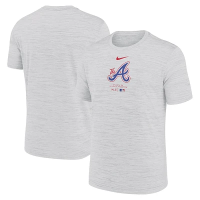 Men's Nike Ash Atlanta Braves Authentic Collection City Connect Velocity Performance T-Shirt