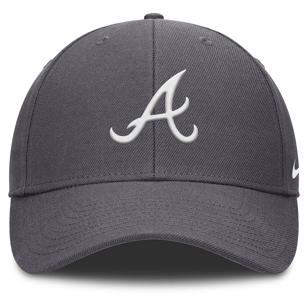Men's Nike  Gray Atlanta Braves Club Performance Adjustable Hat