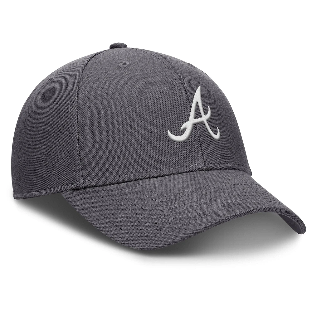 Men's Nike  Gray Atlanta Braves Club Performance Adjustable Hat