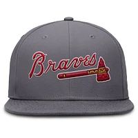 Men's Nike Gray Atlanta Braves Performance True Fitted Hat