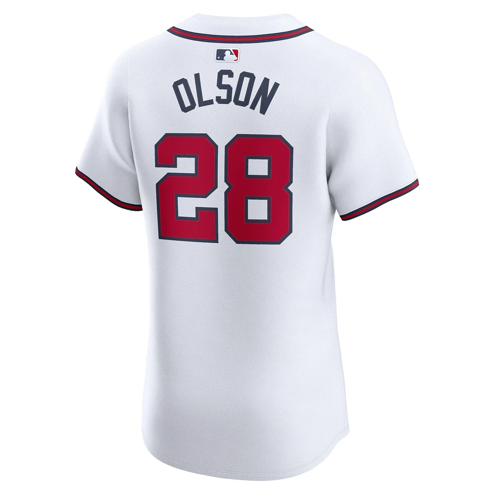 Men's Nike Matt Olson White Atlanta Braves Home Elite Player Jersey