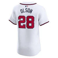 Men's Nike Matt Olson White Atlanta Braves Home Elite Player Jersey