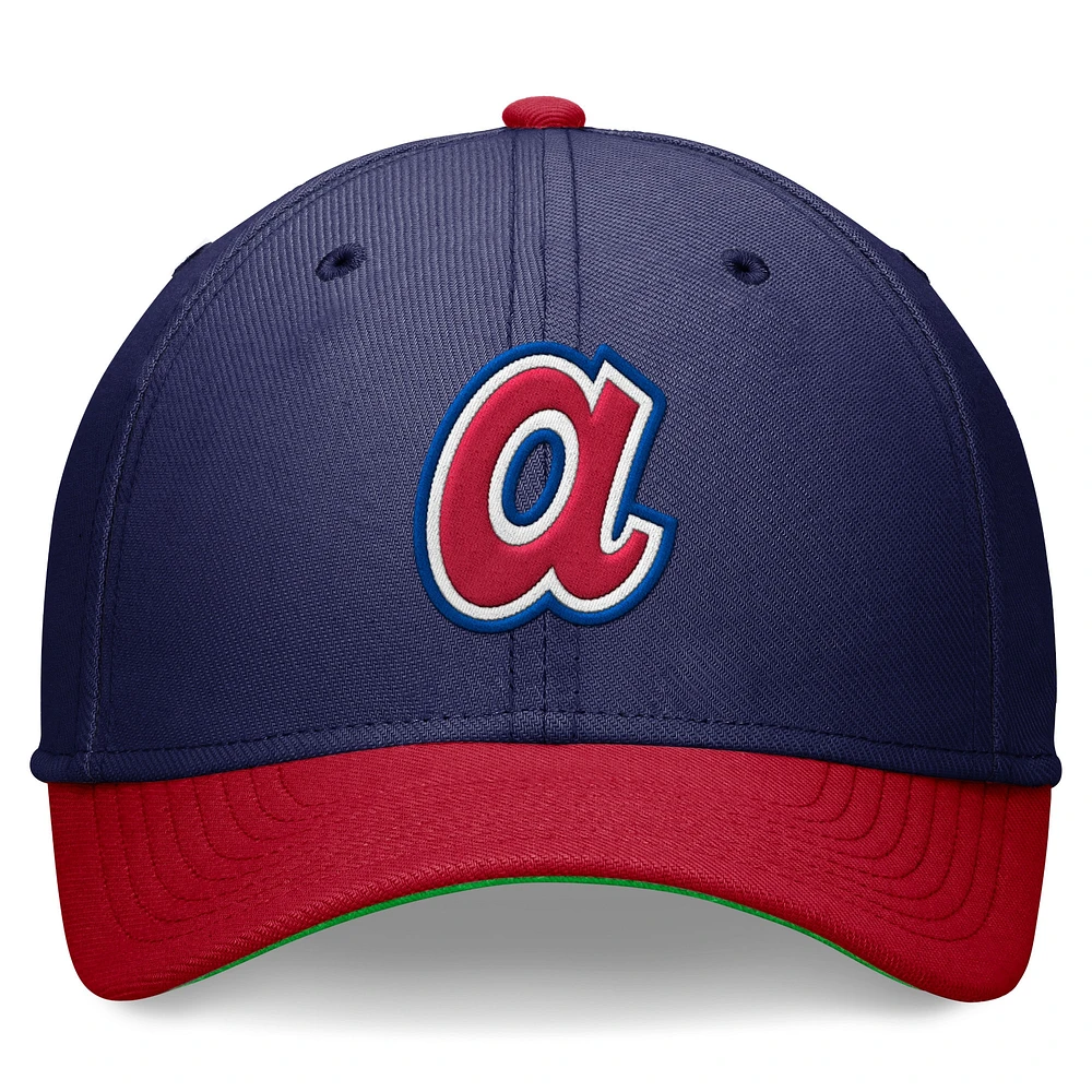 Men's Nike Navy/Red Atlanta Braves Cooperstown Collection Rewind Swooshflex Performance Hat