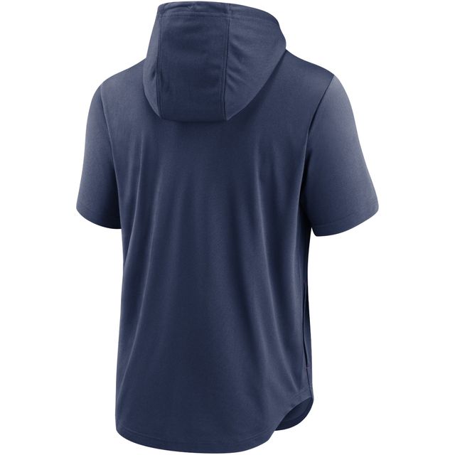Nike Atlanta Braves Logo Lockup Performance pour homme - Bleu marine Chandail à capuchon manches courtes