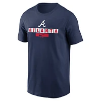 T-shirt Nike bleu marine pour hommes des Atlanta Braves avec le mot-symbole de l'équipe locale