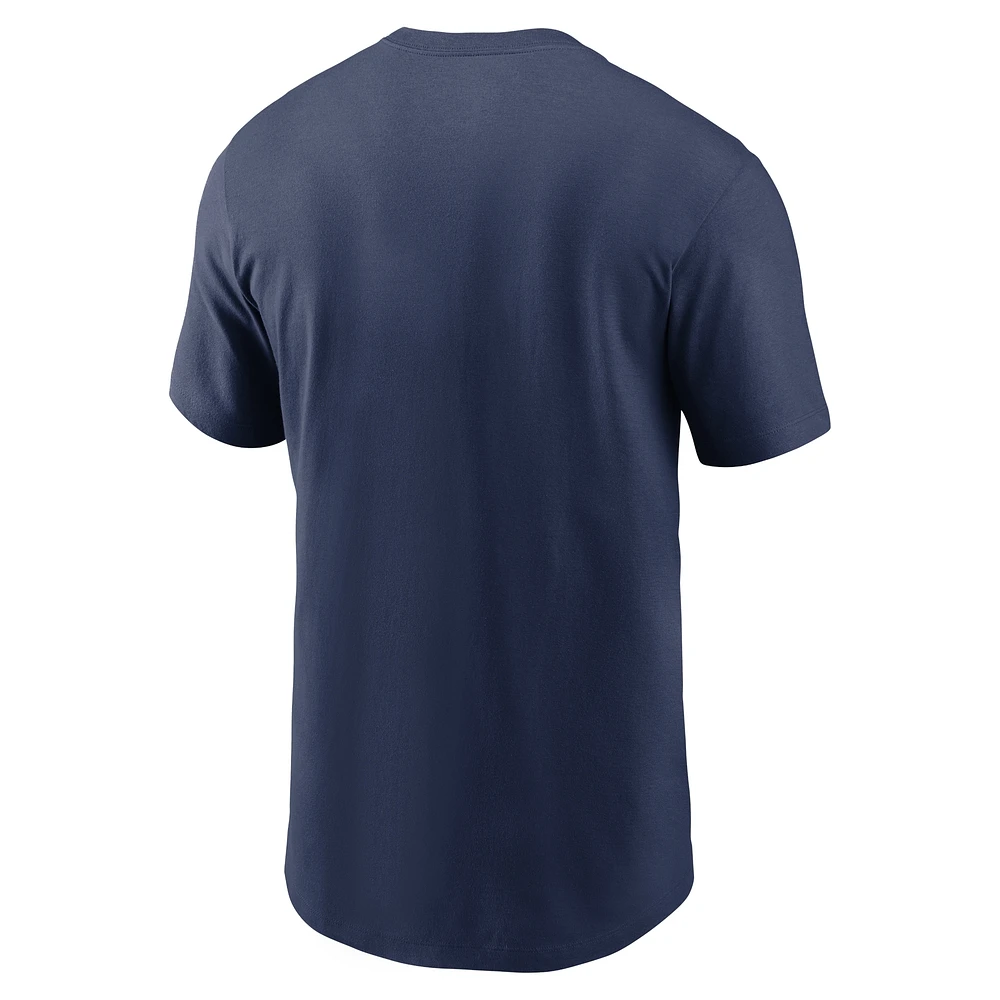 T-shirt Nike bleu marine pour hommes des Atlanta Braves avec le mot-symbole de l'équipe locale