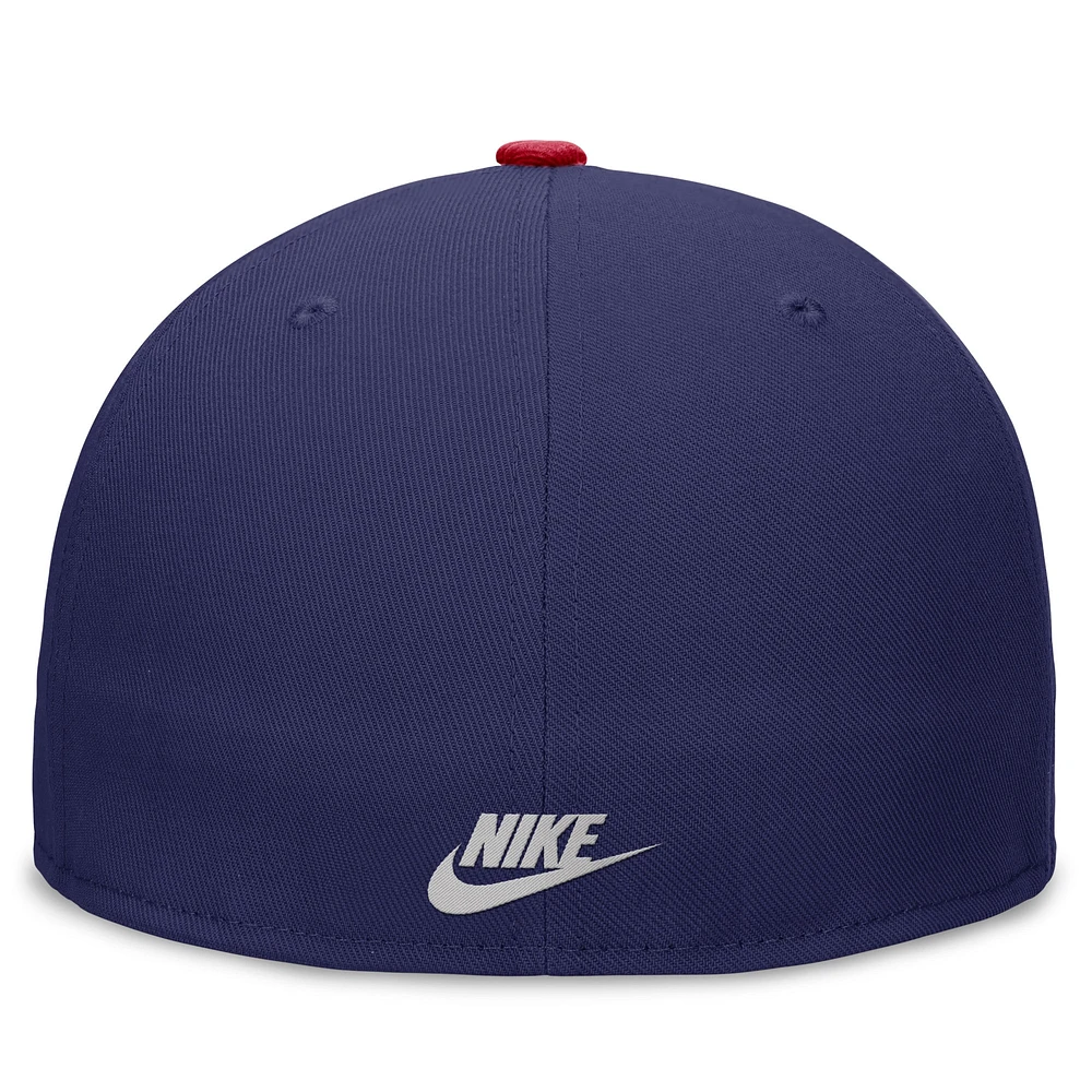 Men's Nike Royal/Red Atlanta Braves Rewind Cooperstown True Performance Fitted Hat