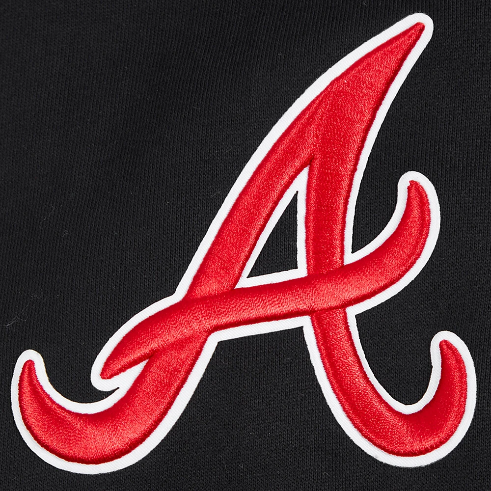 Men's Pro Standard Black Atlanta Braves Paint The City Dropped Shoulder Pullover Sweatshirt