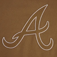 Men's Pro Standard Brown Atlanta Braves Paint The City Dropped Shoulder Pullover Sweatshirt