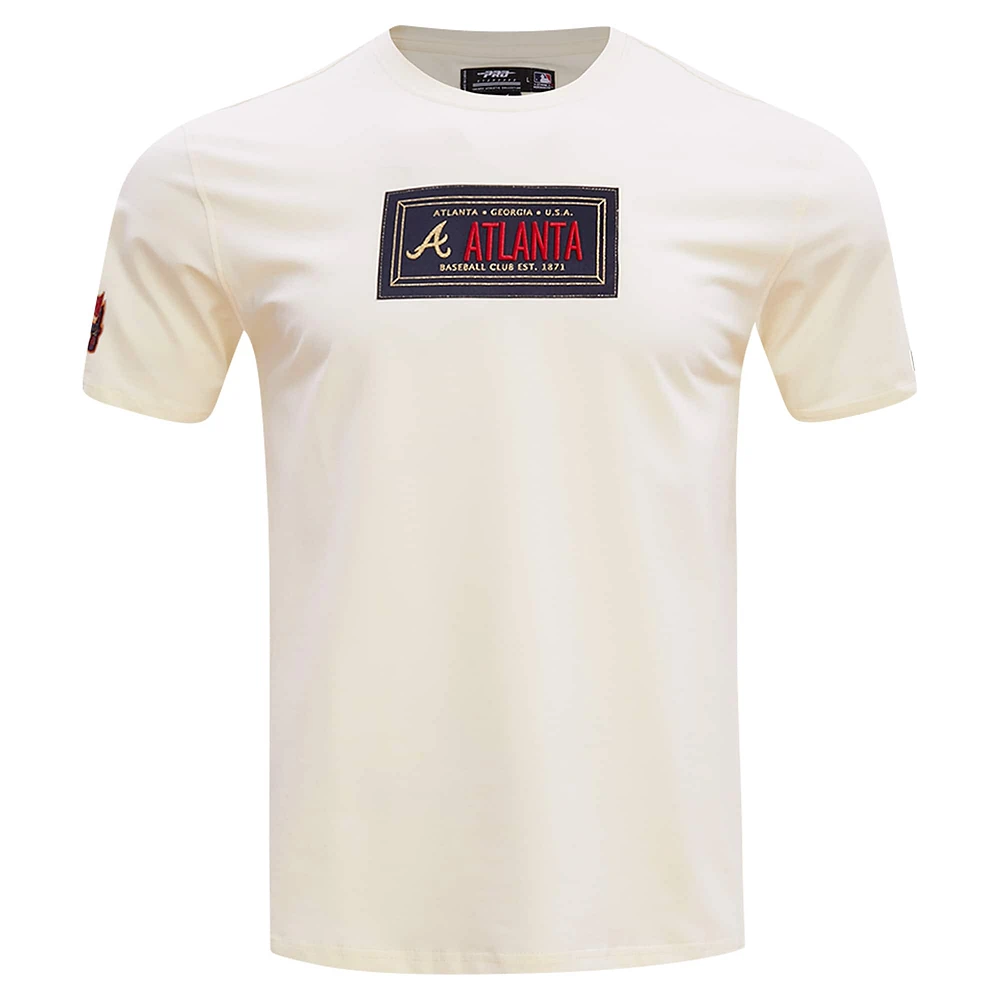 Men's Pro Standard Cream Atlanta Braves Club Member Badge T-Shirt