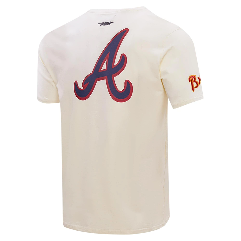 Men's Pro Standard Cream Atlanta Braves Club Member Badge T-Shirt