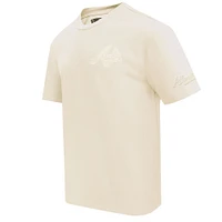 Men's Pro Standard Cream Atlanta Braves Neutral CJ Dropped Shoulders T-Shirt