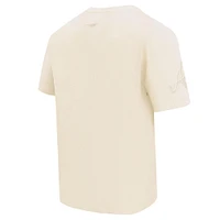 Men's Pro Standard Cream Atlanta Braves Neutral CJ Dropped Shoulders T-Shirt