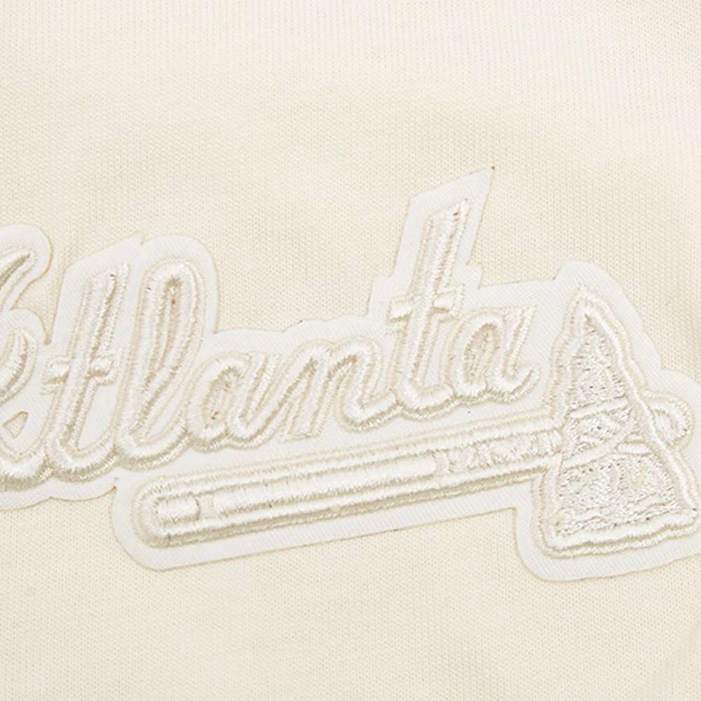 Men's Pro Standard Cream Atlanta Braves Neutral CJ Dropped Shoulders T-Shirt