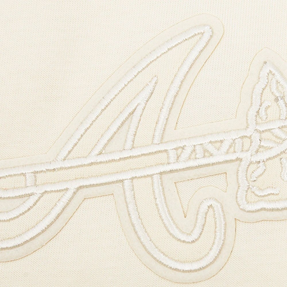 Men's Pro Standard Cream Atlanta Braves Neutral CJ Dropped Shoulders T-Shirt