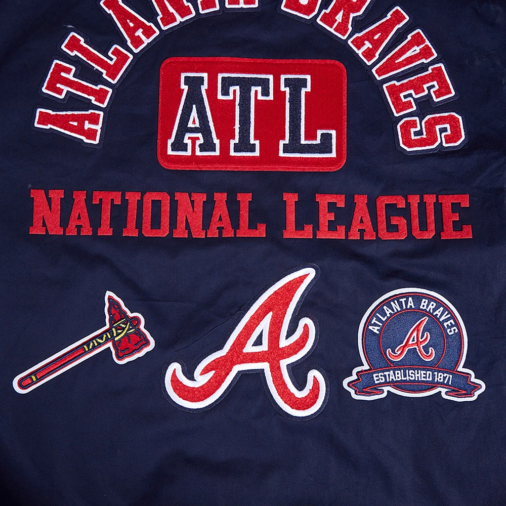 Men's Pro Standard Navy Atlanta Braves Twill Full-Zip Jacket