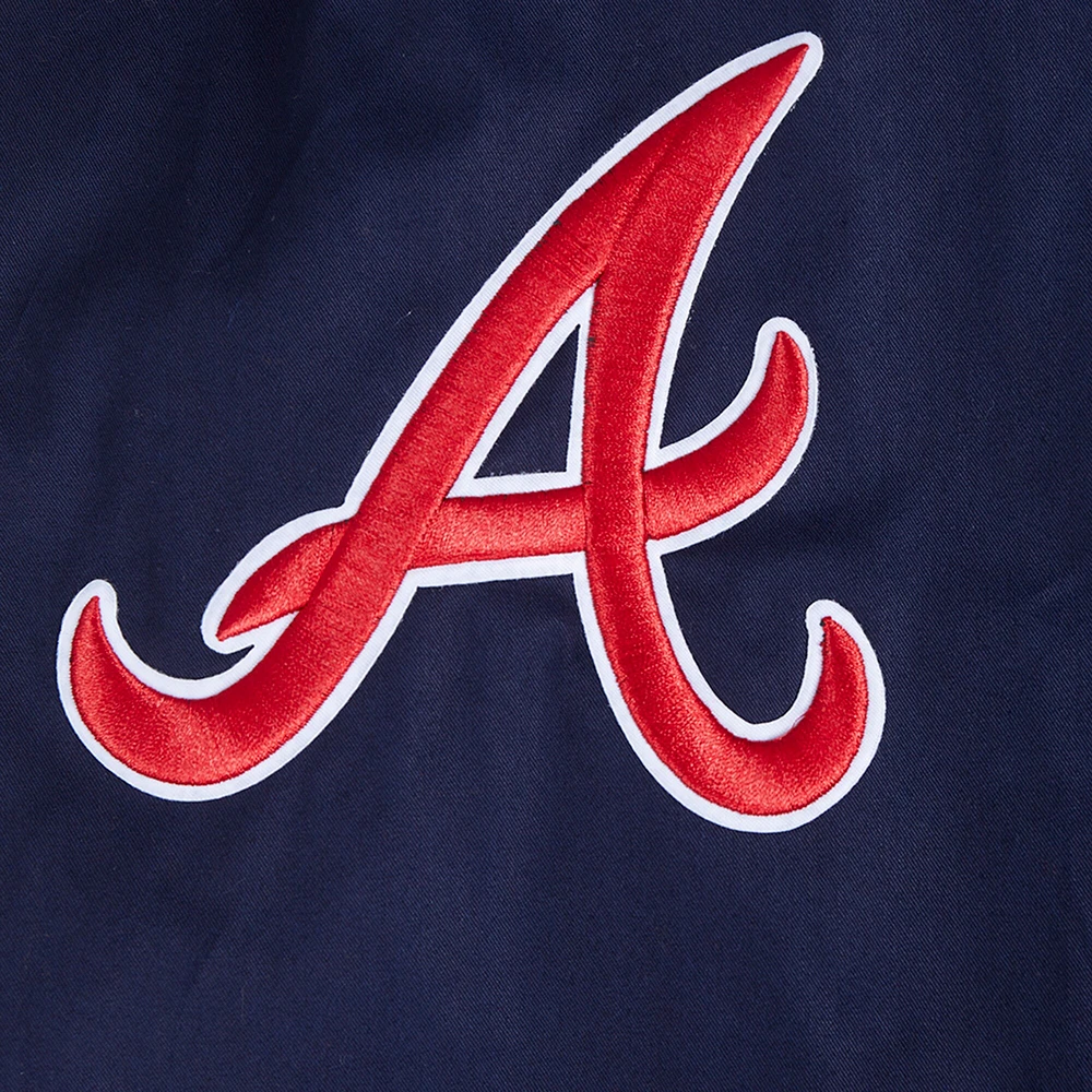 Men's Pro Standard Navy Atlanta Braves Twill Full-Zip Jacket