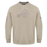 Men's Pro Standard Pewter Atlanta Braves Neutral Drop Shoulder Pullover Sweatshirt