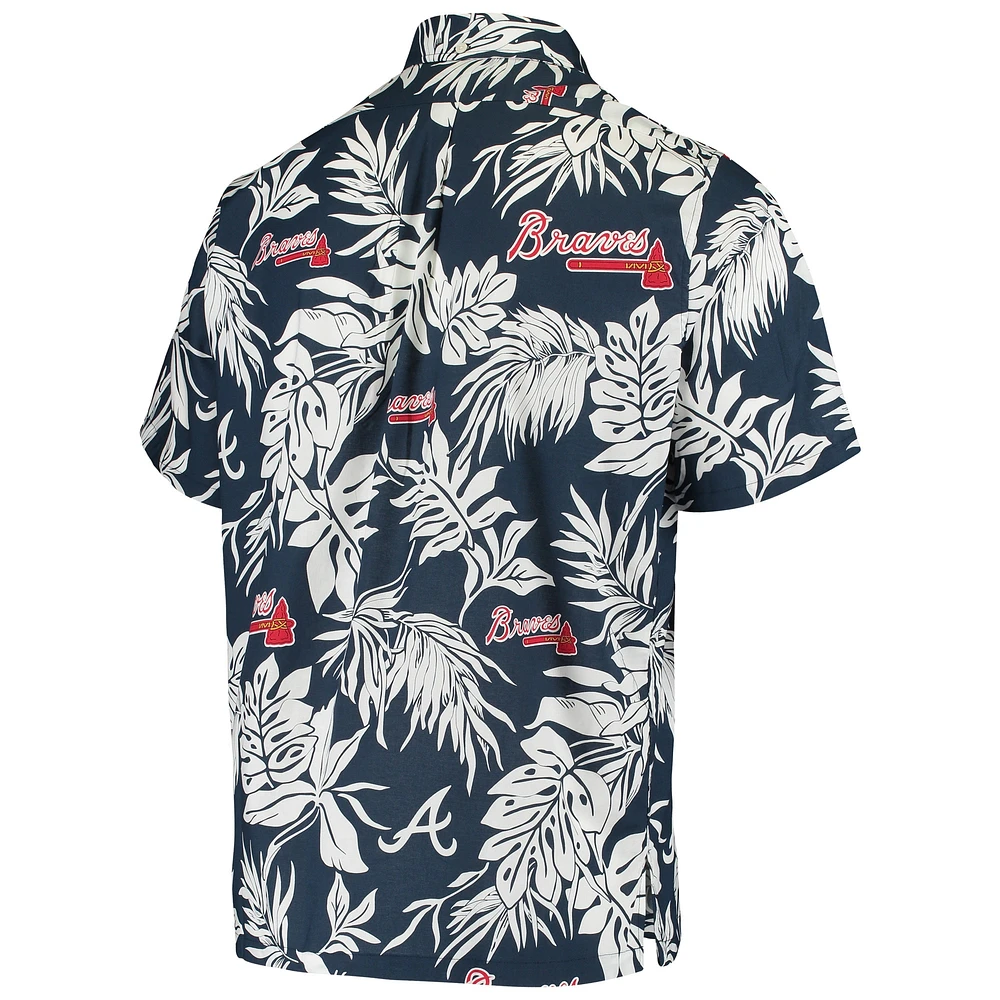 Men's Reyn Spooner Navy Atlanta Braves Aloha Button-Down Shirt