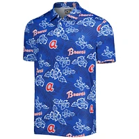 Men's Reyn Spooner Navy Atlanta Braves Cooperstown Collection Puamana Print Polo