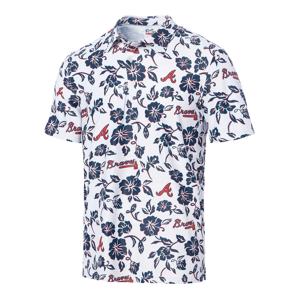 Men's Reyn Spooner White Atlanta Braves Performance Polo