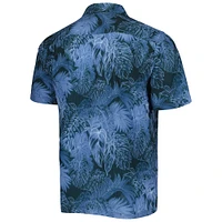 Men's Tommy Bahama Blue Atlanta Braves Coast Luminescent Fronds IslandZone Button-Up Camp Shirt