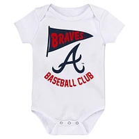 Newborn & Infant Atlanta Braves 3-Pack Fan Pennant Bodysuit Set
