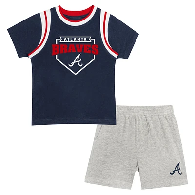 Ensemble t-shirt et short Loaded Base Fanatics d'Atlanta Braves pour enfants d'âge préscolaire
