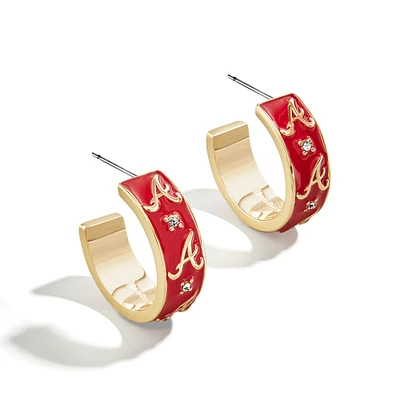Boucles d'oreilles créoles en émail WEAR By Erin Andrews x BaubleBar des Braves d'Atlanta