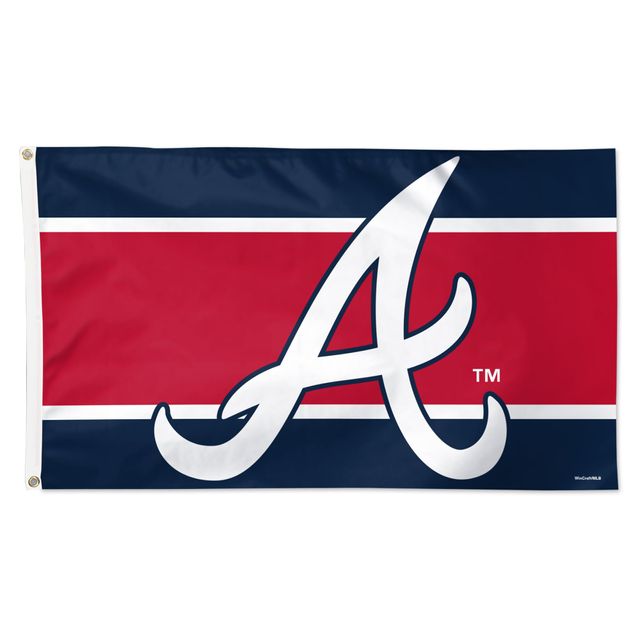 WinCraft Atlanta Braves Drapeau simple face de luxe à rayures horizontales 3 pi x 5 pi