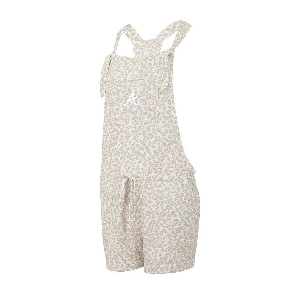 Women's Concepts Sport Cream Atlanta Braves Montana Hacci Knit Romper Overalls