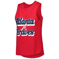 Women's Concepts Sport Navy/Red Atlanta Braves Wordmark Meter Muscle Tank Top & Pants Sleep Set