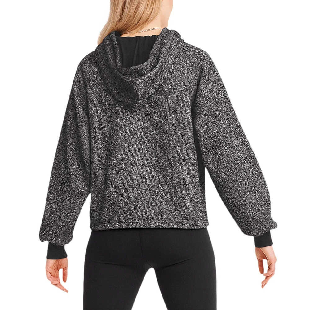 Women's DKNY Sport Black Atlanta Braves Debbie Dolman Raglan Pullover Hoodie
