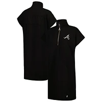 Women's DKNY Sport Black Atlanta Braves Emily Quarter-Zip Sneaker Dress