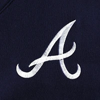 Women's DKNY Sport Navy Atlanta Braves Lily V-Neck Pullover Sweatshirt