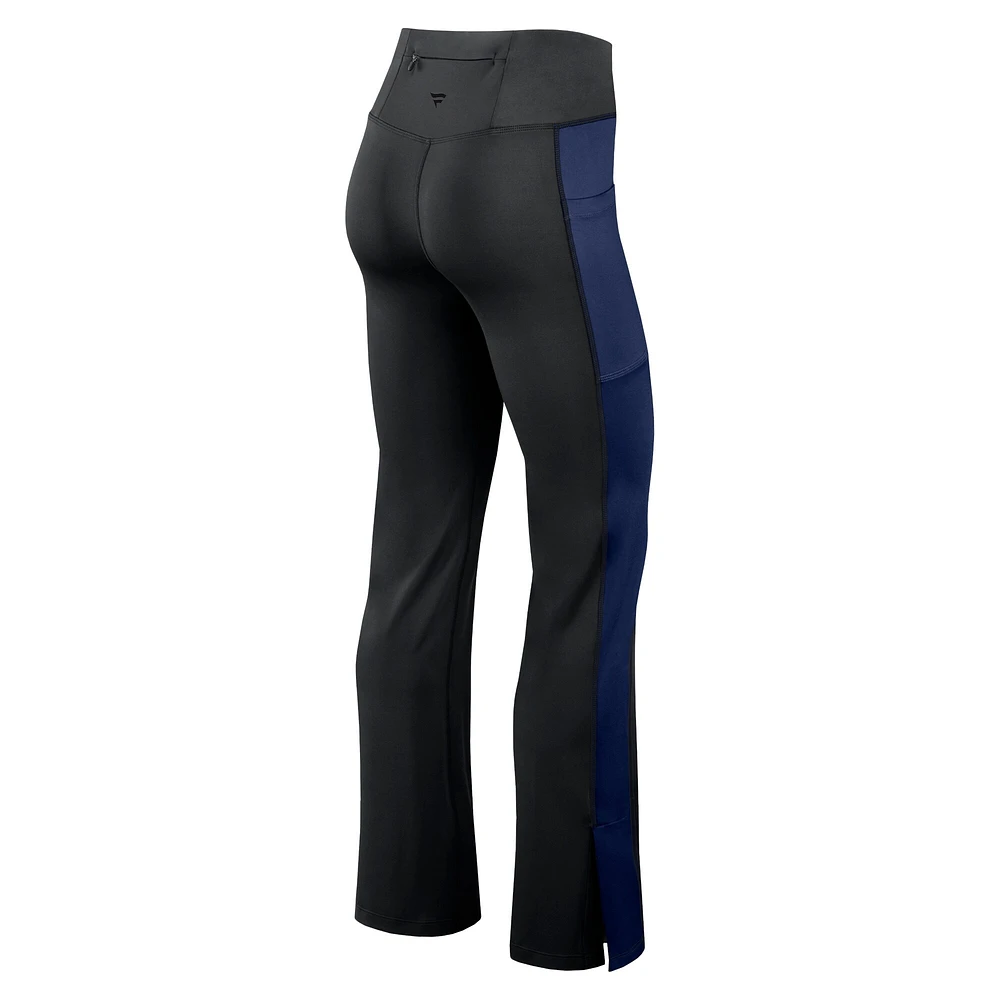 Women's Fanatics Black Atlanta Braves Studio Fitted Flared Leggings