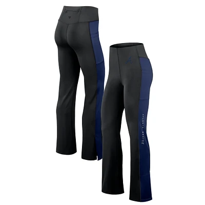 Leggings évasés ajustés Studio Fanatics pour femmes, noirs, Atlanta Braves