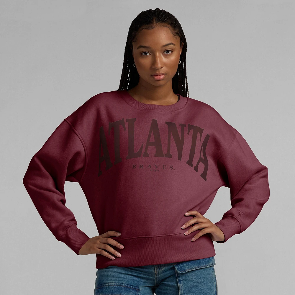 Women's Fanatics Burgundy Atlanta Braves Elements Flow Pullover Sweatshirt